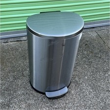 simplehuman Brushed Steel Step On Trash Can Slim Removable Compartment Handles