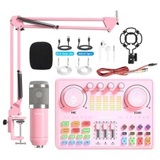 Podcast Equipment Bundle: Audio Interface  DJ20 Mixer with XLR Mic, Voice Ch...