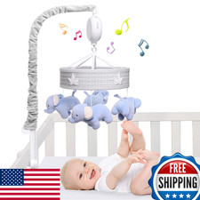 YUNGCHI Baby Musical Mobile for Crib, Elephant Theme, Girls Nursery Toy