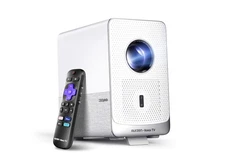 Aurzen Roku TV Smart Projector 1080P FHD WiFi Bluetooth Dolby Audio Grey - NIB