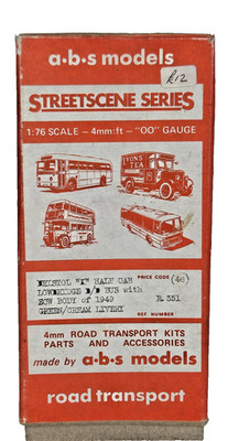 A,B.S Models Bristol K Half Lowbridge Oab Bus Body of 1949 R351 Red/Cream Livery