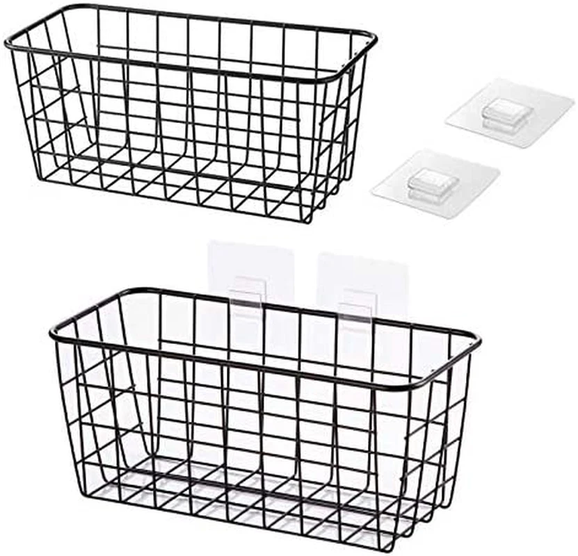 Hanging storage baskets with hooks sale