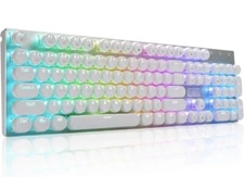 HUO JI E-Yooso Z-88 Typewriter Style Mechanical Gaming Keyboard, Blue Switches