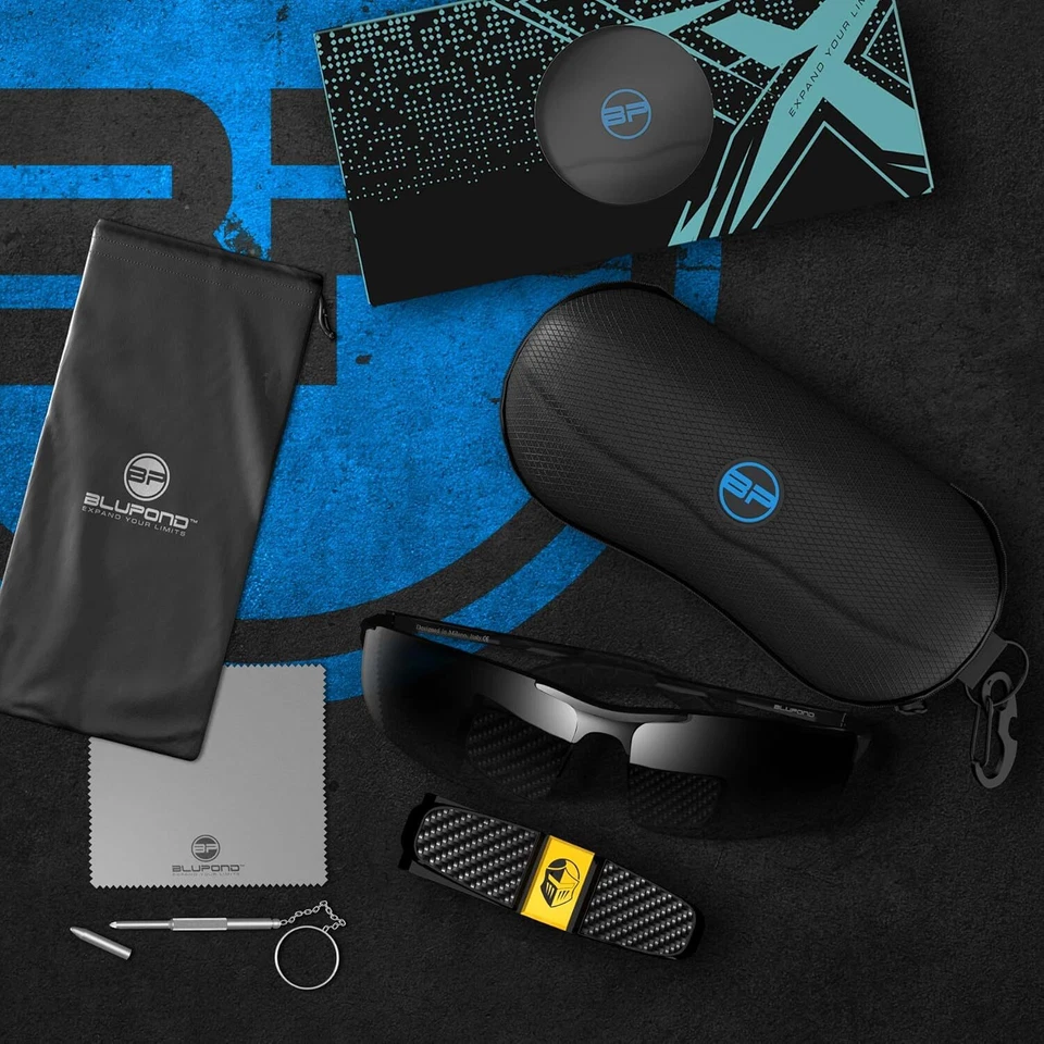 Gafas de sol deportivas polarizadas para hombres mujeres - Protección UV antideslumbrante negras  Foto 2 de 4