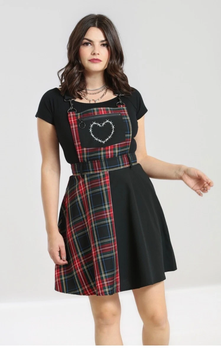 Hell bunny top tartan pinafore
