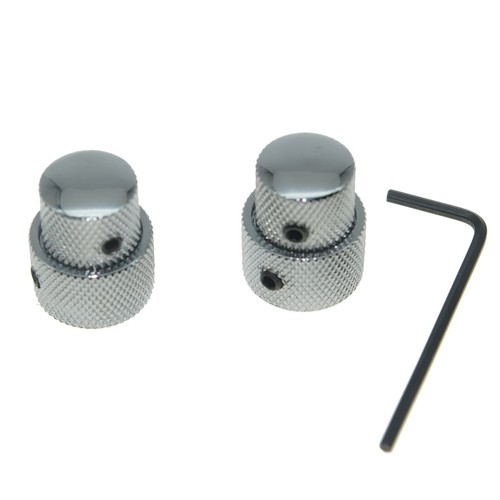 Chrome2pcs Metal Dual Concentric Stacked Control Knobs for Electric Guitar Bass - Picture 4 of 5