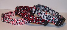 Wet Nose Designs Puppy Love Hearts Dog Collar Valentines Day Gray Red Black