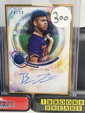 bowman transcendent bryan acuna Rookie Rc auto On Card 4/10 Blue Ink Gold Frame
