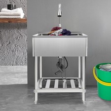 25" Freestanding Hand Wash Sink Commercial Restaurant Stainless Steel