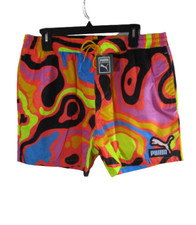 NWT PUMA Mens Lava 6 Inch Beach Board Shorts XXL Hot Coral AOP MSRP 50