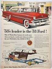 1953 Ford Crestline Red Mcm Original Print Ad Life Magazine 50s 1953 Ford Crestline Red Mcm Original Print Ad Life Magazine 50s