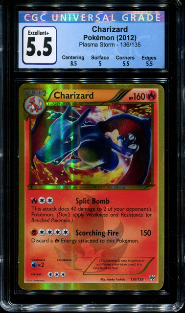 Charizard - 136/135 - CGC 5.5 Excellent+ - Plasma Storm - 02398 | eBay