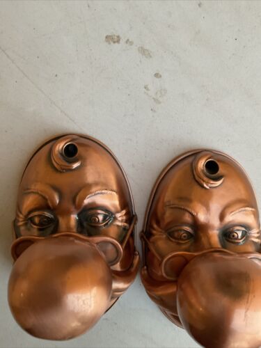 Set 2 Of Antique Brass Door Knob, Old Grandpa With Glasses, Very Unique - Picture 17 of 19
