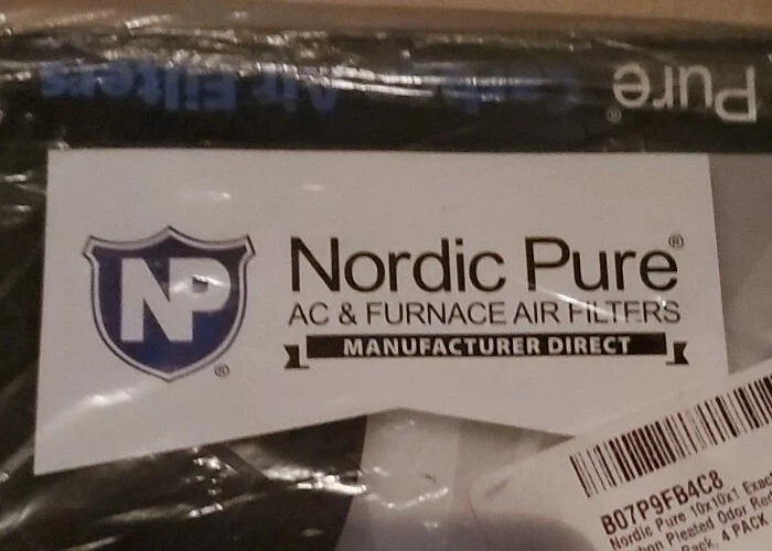 Filtros de aire de CA y horno de carbono puro Nordic Pure 10 x 10 x 1" MERV 8 (paquete de 3) Foto 3 de 4