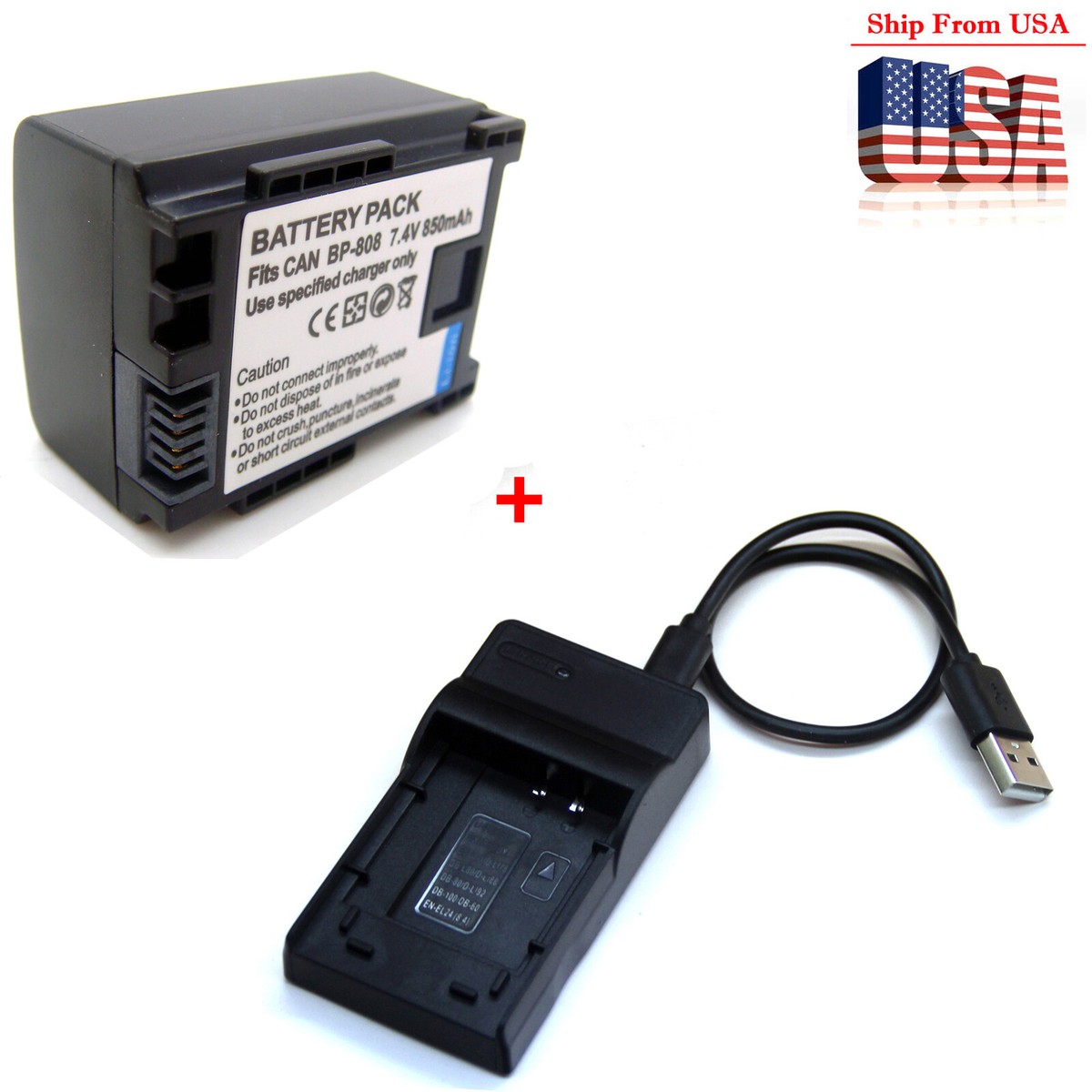 Battery Charger For Canon iVIS VIXIA HF10 HF11 HF20 HF21 HF100 - Main Image