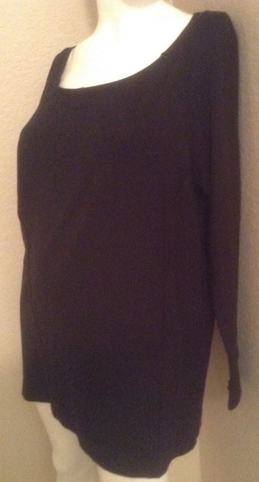 NWT SPLENDID Black Long Sleeve Crew Neck  Pullover Sweatshirt SZ Large - Image 4 of 4