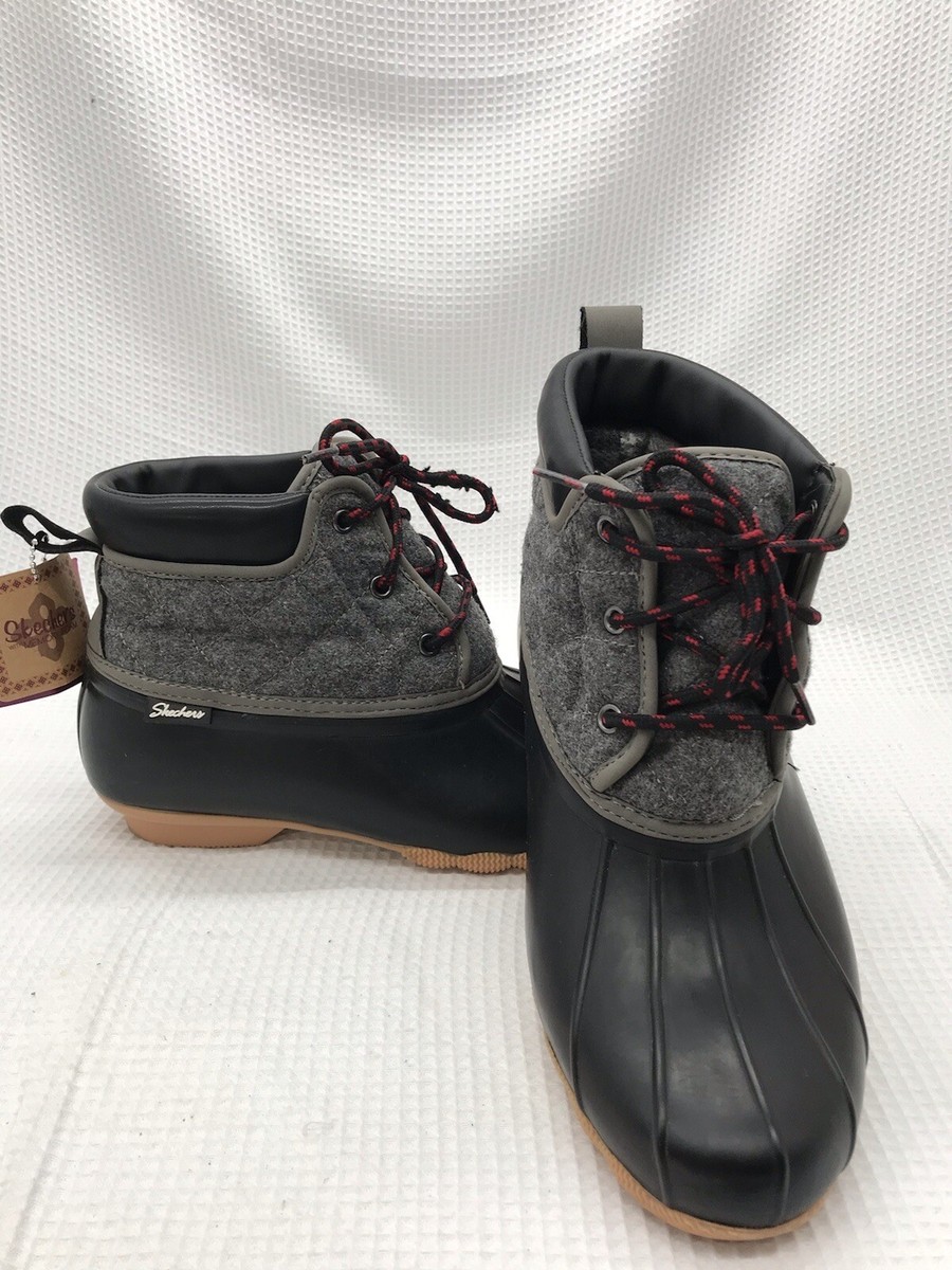 ブーツその他 Puddle Boots Skechers Women's 10 Pond Lil Puddles Duck Boots Black/Char