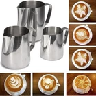 Stainless Steel Jug Coffee Milk Frother Frothing Metal Pitcher Silver