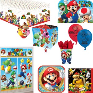 Super Mario Birthday Party Decorations Tableware Invitations
