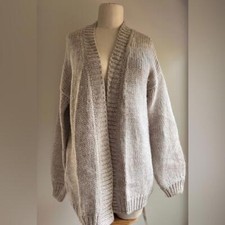 Intermix alpaca wool blend open front cardigan beige sz s