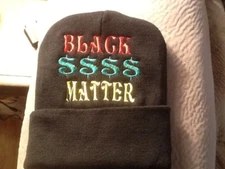 Black Dollars Matter Black Embroidered Beanie Skully Hat Cap