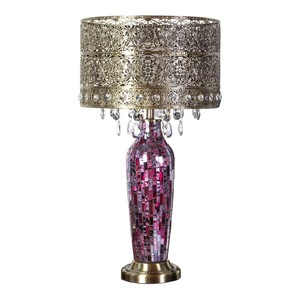 25 H Bohemian Bazaar Mosaic Table Lamp Home Decor Living Room