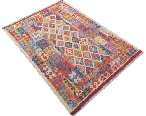 Tash Vintage Kilim Traditional Hand Made Oriental Wool Large Kilim 189x136 cm - Picture 2 of 6
