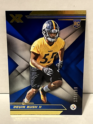 2019 Panini XR Blue Parallel Rookie Card Devin Bush #143 123/199