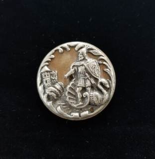 Vintage 18th Century Button Knight Castle Swan Figure Jewelry Antique Lohengrin