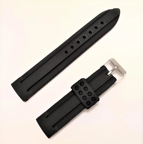Rubber strap for sports watches - metal buckle - 20 mm - spare