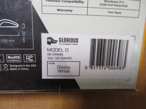 GLORIOUS MODEL O 68G GAMING MOUSE WHITE PART# MODEL-O 100% NEW - Picture 6 of 9