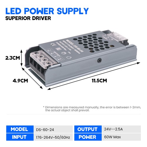 DC 12V 24V LED Transformador Fuente de alimentación conmutada Tira LED Transformador 60W-400W - Imagen 30 de 34
