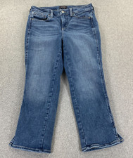 NYDJ Skinny Capri Jeans Size 4 Lift Tuck Technology Side Slits Stretch Blue