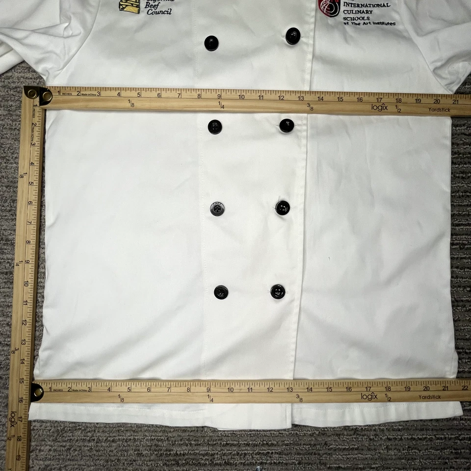 ChefWorks Size S Unisex Jacket Cooking Chef Kitchen Buttons Culinary Arts White - Image 2 of 4