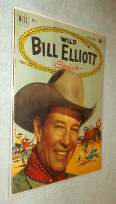 WILD BILL ELLIOTT # 4 GD+ DELL COMICS 1951 GOLDEN AGE PHOTO COVER WESTERN