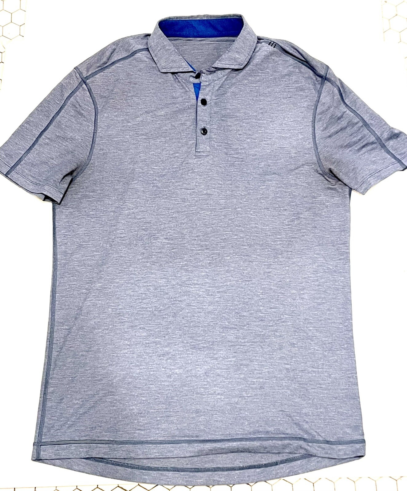 LULULEMON Men’s Metal Vent Polo Shirt Blue XL Gem