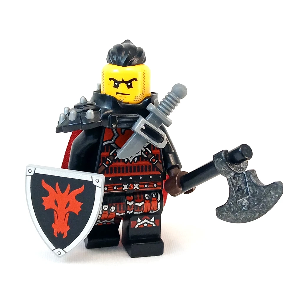 LEGO Castillo Caballero Dragón Minifigura 2013 Escudo Medieval 70402 70404 BAM Rogue Foto 2 de 4