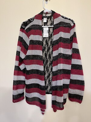 French Atmosphere Women s Fancy Cover-up Sweater Cardigan Holiday 1X Raspberry