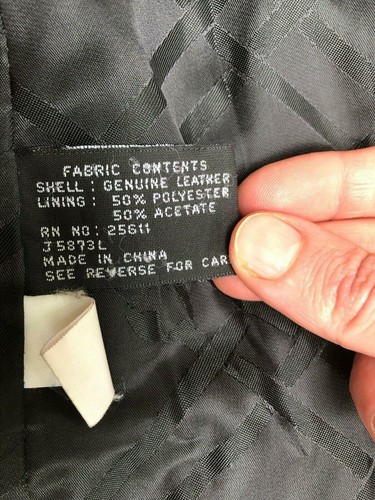 Jones New York Black Soft Leather Button Down Notched Collar Coat Jacket Women M - Picture 7 of 8
