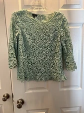 TALBOTS PETITES ~ Green Top ~ Size 6p ~ VGC ~