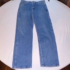 Wrangler Authentic Jeans Regular Fit Straight Leg 33x32 Blue Medium Wash Denim