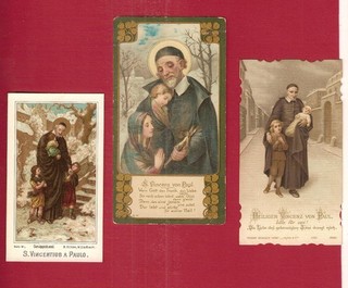 3 Andachtsbilder Heiliger Vincenz von Paul