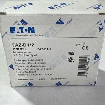Eaton FAZ-D1/2 1A 15kA 2 Pole Miniature Circuit Breaker