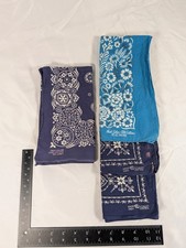 Vintage Fast Color All Cotton RN 14193 Floral Bandana Red Blue Lot of 4 Western