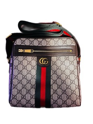 GUCCI GG Supreme Web Sherry Line Shoulder Bag PVC Beige Gold 547926 Auth BA13068