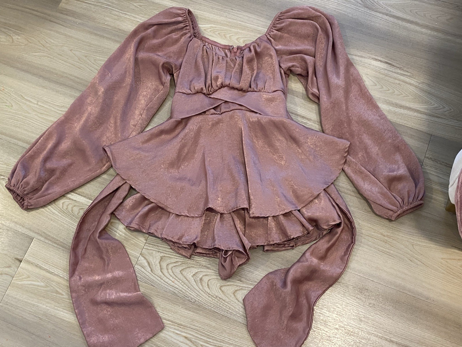Haisley Double Layered Altar'd State Romper Size Small Blush Pink
