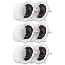 Acoustic Audio CS-IC63 Flush Mount In Ceiling Speakers with 6.5" Woofers 3 Pair