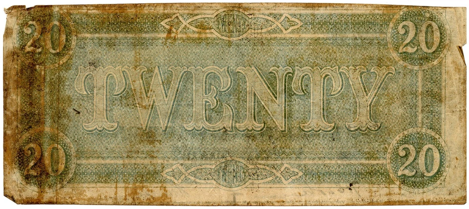 1864 $20 Richmond, VA Confederate Note S/N #96819 Fr.#T67 - Image 2 of 2