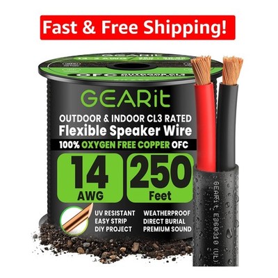 Versatile 14 Gauge Speaker Wire 250 ft - Perfect for Home & Professional Audio