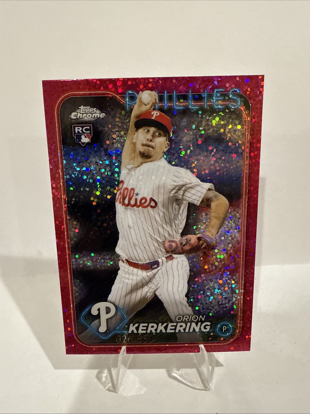 2024 Topps Chrome - Orion Kerkering #180 Magenta Speckle Refractor /350 Rookie